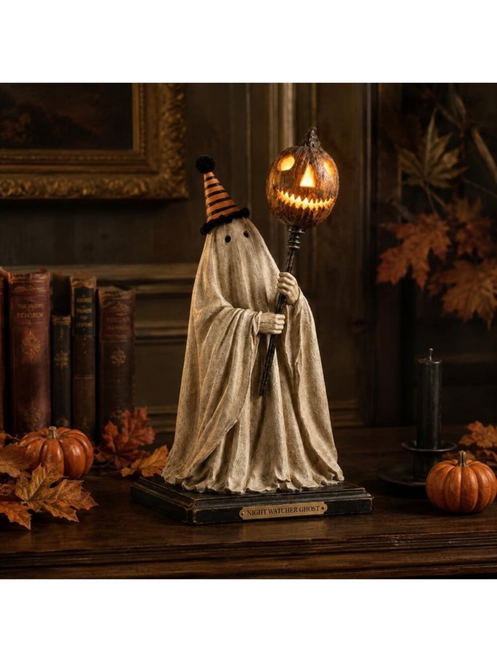 Halloween Resin With Pumpkin Lantern Spooky Statue For Home Indoor Decoration - Picture 5 of 7